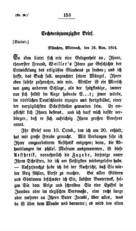 Sechsundzwanzigster Brief.