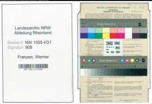 Entnazifizierung Werner Franzen , geb. 16.07.1910 (Tanzlehrer)