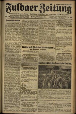 Erste Ausgabe vom Freitag, den 26. Oktober 1934.
