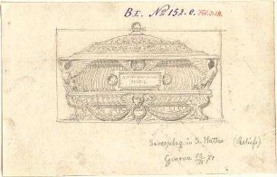 Walther, Conradin; u. a. Italien; Sammlung Conradin Walther: Band I, Nr. 138b - 192 (fol. 300 - 378) - Sarkophag in San Matteo in Genua (Ansicht)
