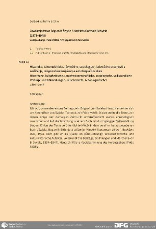 Historische, kulturkritische, sprachwissenschaftliche, soziologische, volkskundliche Vorträge und Abhandlungen, Reiseberichte, Autobiografisches