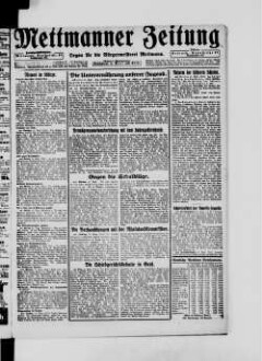 Mettmanner Zeitung. 1919-1940