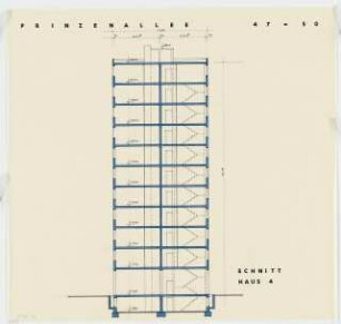 Wohnhäuser Prinzenallee 47-50, Berlin-Gesundbrunnen: Schnitt