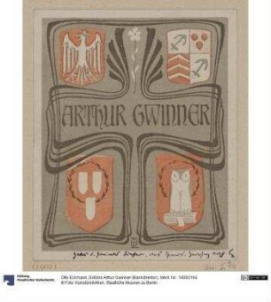 Exlibris Arthur Gwinner (Bankdirektor)