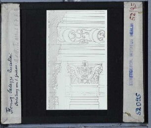 Florenz, Palazzo Rucellai : Ordnung des 1. OG, Zeichnung