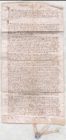 Vidimus zum Schiedsspruch Johanns von Kleve, Dietrichs von Horn und Johanns von Bylant in der Streitsache zwischen Otto von Kleve und Dietrich van der Straten von 1344 Mai 22. 1347 op sunte Blasius daghe. Siegel angehängt, Rest. Vgl. Schleidgen, Kleve-Mark Urkunden Regesten, Bd. 1, Nr.286, Urkunde 264, und 292, Urkunde 268a.
