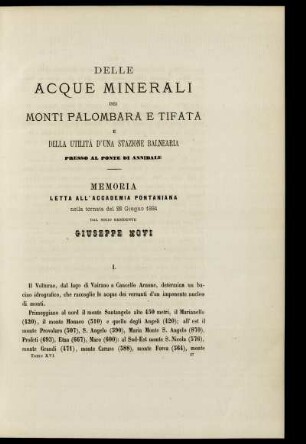 Delle Acque Minerali Dei Monti Palombara E Tifata