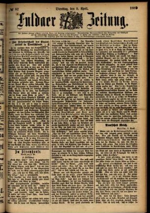 Ausgabe vom Dienstag, den 09. April 1889.