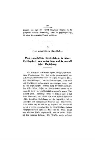 Zur moralischen Kunstlehre : das reproduktive Seelenleben, in seiner Bedingtheit von außen her, und in moralischer Beziehung