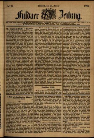 Ausgabe vom Mittwoch, den 27. Januar 1886.