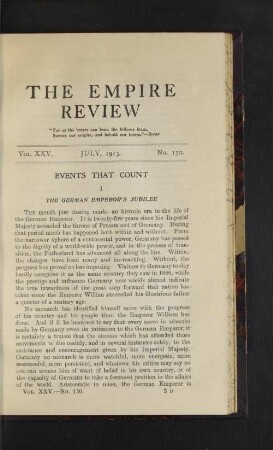 Vol. 25. July, 1913. No. 150.
