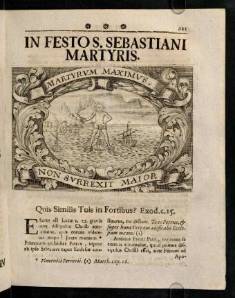 23-31, In Festo S. Sebastiani Martyris.