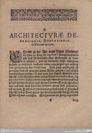 ARCHITECTURAE DEFENSIONIS, OFFENSIONIS.