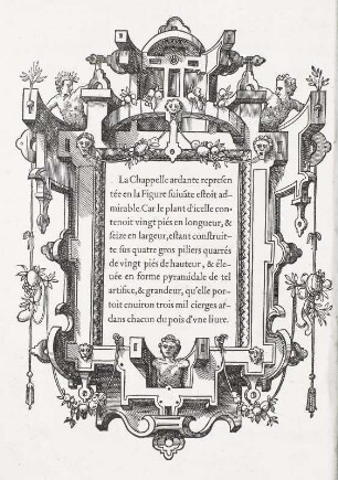 Kartusche mit Beschreibung der Trauerkapelle