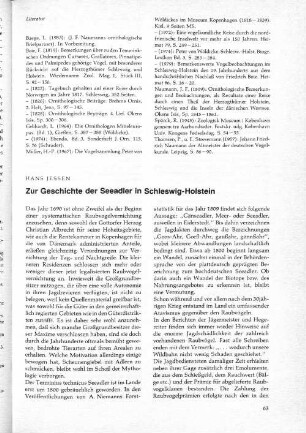 Zur Geschichte der Seeadler in Schleswig-Holstein