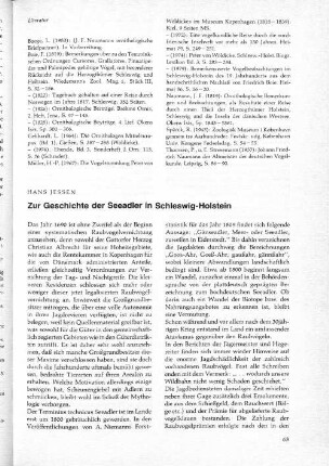 Zur Geschichte der Seeadler in Schleswig-Holstein