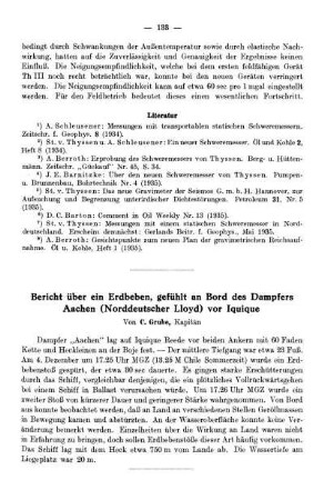 Bericht über ein Erdbeben, gefühlt an Bord des Dampfers Aachen (Norddeutscher Lloyd) vor Iquique