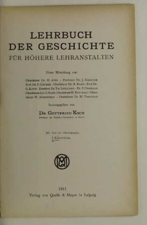 Teil 3 für Obersekunda: Altertum