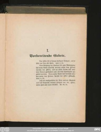 I. Vorbereitende Gebete.