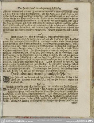 Der hundert und ein und zwantzigste Psalm
