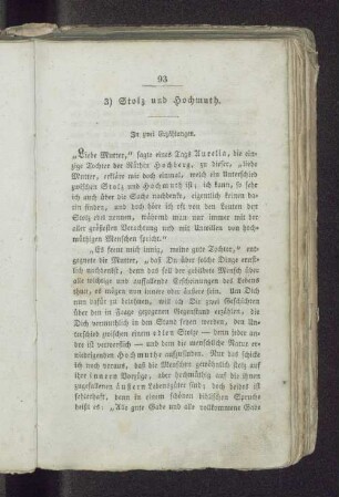3) Stolz und Hochmuth