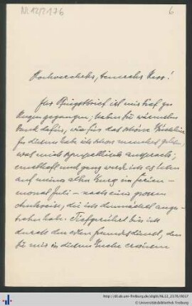 Brief von Keppler vom 24.05.1910.