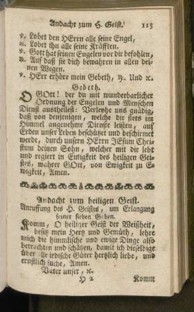 Andacht zum heiligen Geist
