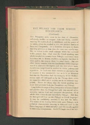 The Pelasgi and their Modern Descendants (Continued).