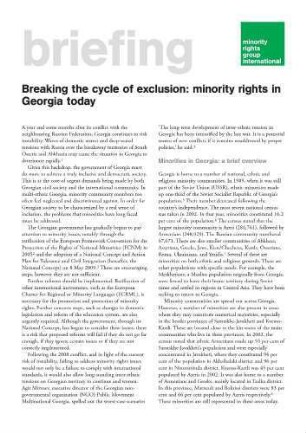 Breaking the cycle of exclusion : minority rights in Georgia today
