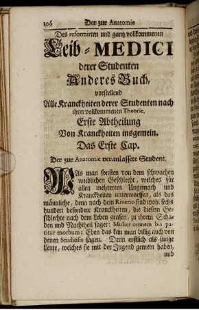 Erste Abtheilung. Von Kranckheiten insgemein