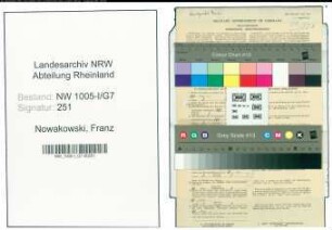 Entnazifizierung Franz Nowakowski , geb. 23.10.1915 (Justizangestellter)