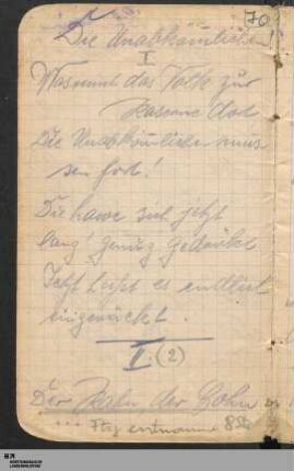 Gedicht "Die Unabkömmlichen"