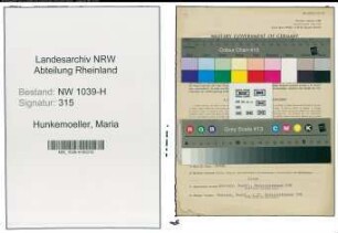 Entnazifizierung Maria Hunkemoeller , geb. 12.12.1894 (Geschaeftsinhaberin)