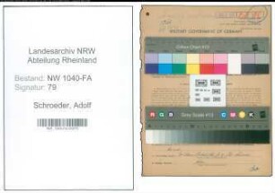 Entnazifizierung Adolf Schroeder , geb. 20.02.1894 (Landwirt)