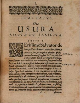 Tractatus de usura licita et illicita : ubi theologicis rationibus ex Sacra Scriptura petites, illa pie usurpari posse ...