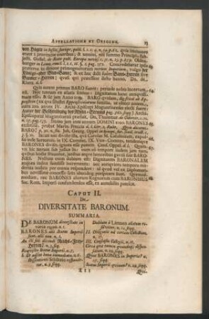 Caput II. De Diversitate Baronum.