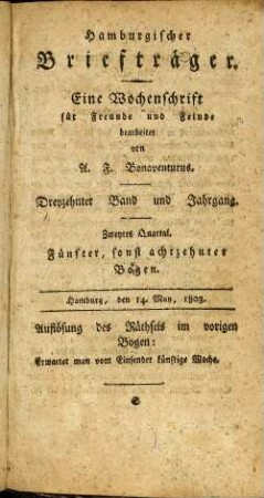 Fünfter, sonst achtzehnter Bogen