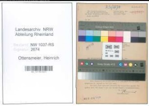 Entnazifizierung Heinrich Ottensmeyer , geb. 30.10.1898 (Lehrer)