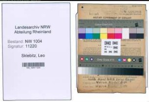 Entnazifizierung Leo Sklebitz , geb. 09.06.1897 (Lokfuehrer)
