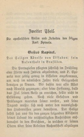 Zweiter Theil. Die apostolischen Reisen und Arbeiten des seligen Karl Spinola
