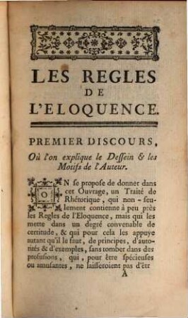 La Rhetorique ou les règles de l'éloquence
