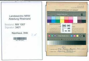 Entnazifizierung Willi Nienhaus , geb. 12.03.1891 (Gastwirt)