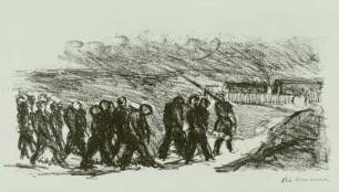 Der Marsch der Sträflinge in die Stadt (Illustration für: Das Bad der Sträflinge)