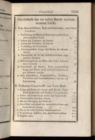 Verzeichnis der im ersten Bande vorkommenden Tafeln.