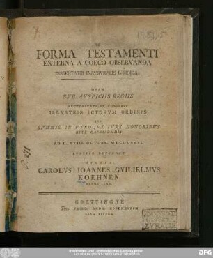 De Forma Testamenti Externa A Coeco Observanda : Dissertatio Inavgvralis Ivridica