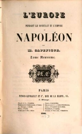L' Europe pendant le Consulat et l'Empire de Napoléon, 9