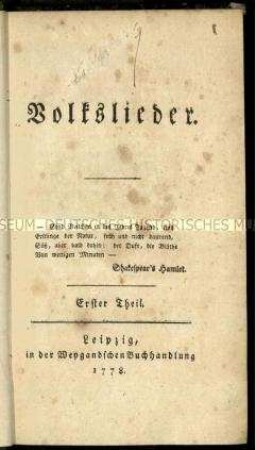 Volkslieder von Johann Gottfried Herder