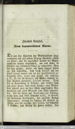 Zweites Capitel. Vom baumwollenen Garne