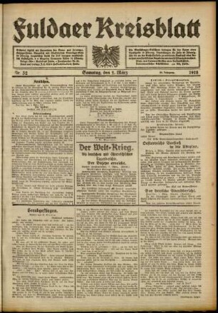 Ausgabe vom Samstag, den 02. März 1918.
