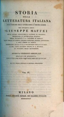 Storia della letteratura italiana dall'origine della lingua sino a'nostri giorni : ad uso della pubblica e privata istruzione, 4
